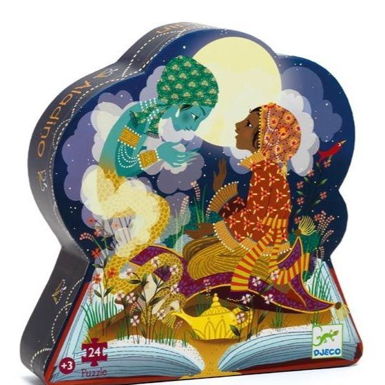 DJECO Puzzles y encajes Puzzle Silueta Aladdin 24 piezas DJ07281