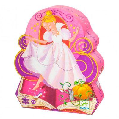 DJECO Puzzles y encajes Puzzle Silueta Cinderella 36 piezas DJ07232
