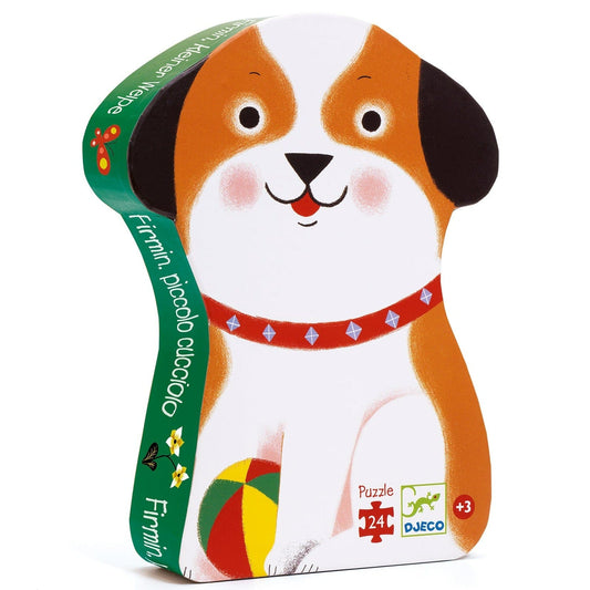 DJECO Puzzles y encajes Puzzle Silueta Firmin Little Puppy 24 piezas DJ07280