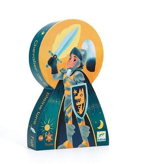 DJECO Puzzles y encajes Puzzle Silueta Full Moon Knight 36 piezas DJ07237