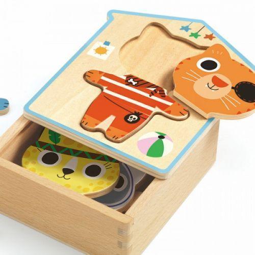 DJECO Puzzles y encajes Rompecabezas mezcla de disfraces de gatos DJ01678