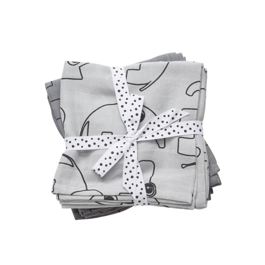 DONE BY DEER Accesorios bebé Pack 2 muselinas Contour gris 30695