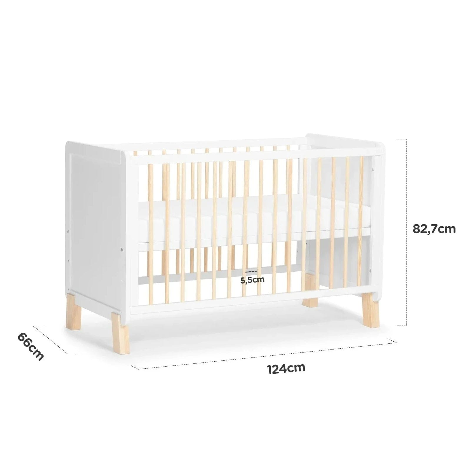 Cuna Madera Haya Blanca 120x60 cm Osito estrellas - IKID - Carros de bebé y  Mobiliario infantil