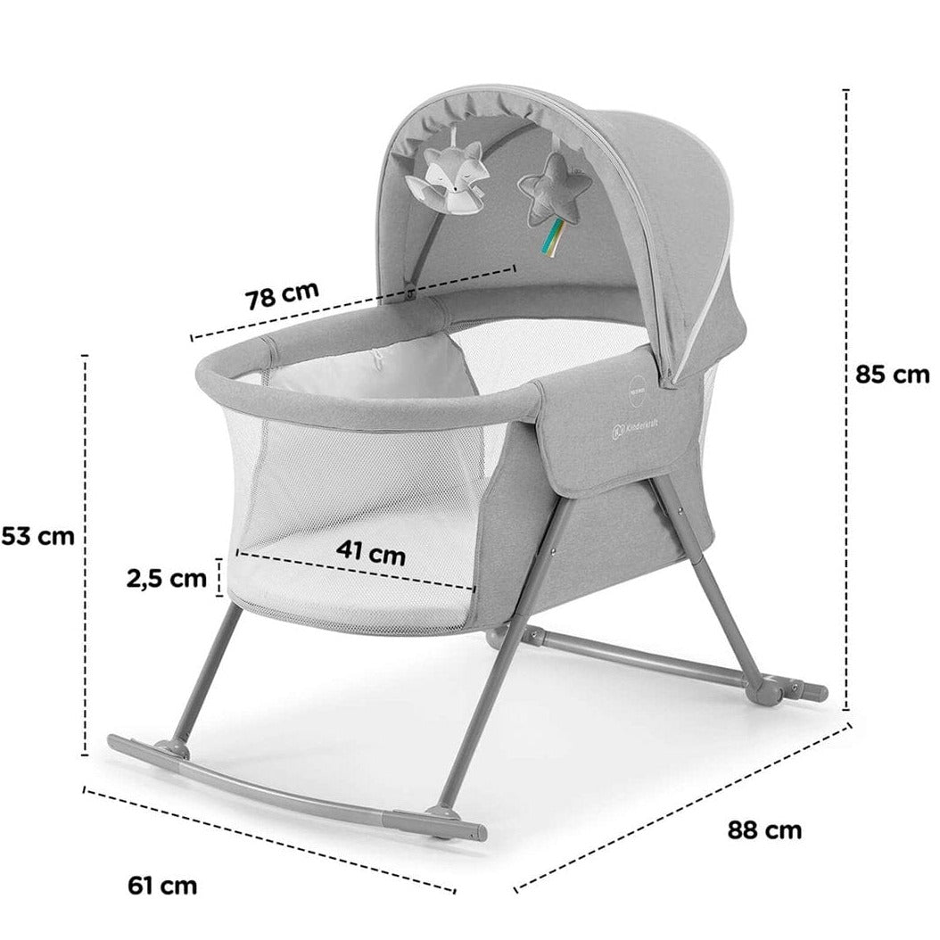 KINDERKRAFT cunas Cuna Moises 3 en 1 Loveli Gris KKLLOVIGR