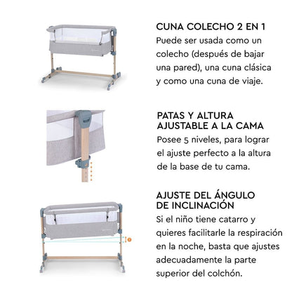 KINDERKRAFT cunas Cuna Neste Air Grey Light Melange KKLNEAIRGRY