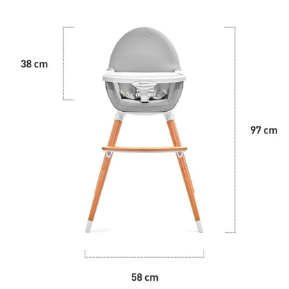 KINDERKRAFT Sillas de comer Silla De Comer Fini 2 en 1 Gris KKKFINIGR