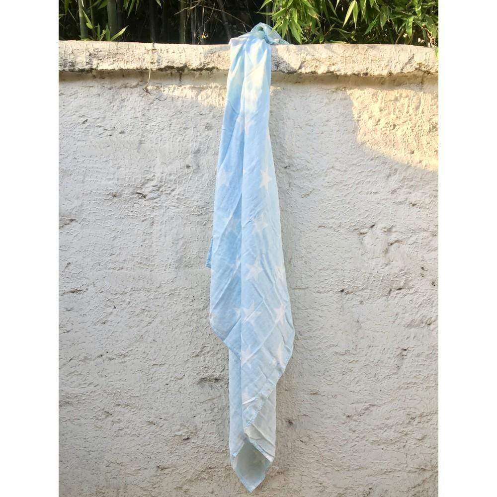 Kosleeping Accesorios bebé Swaddle Manta Bambú Celeste con Estrellas 1496700975080
