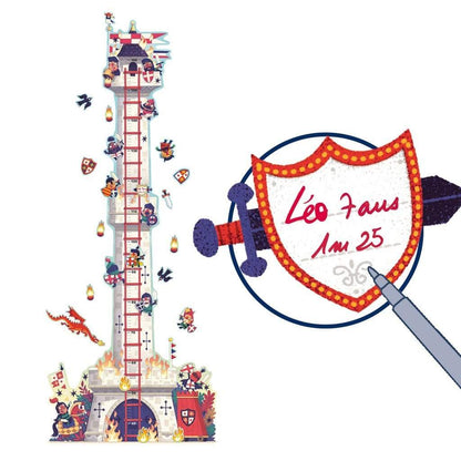 Little Big Room Decoración Sticker de pared para medir crecimiento knight´s Tower DD04040