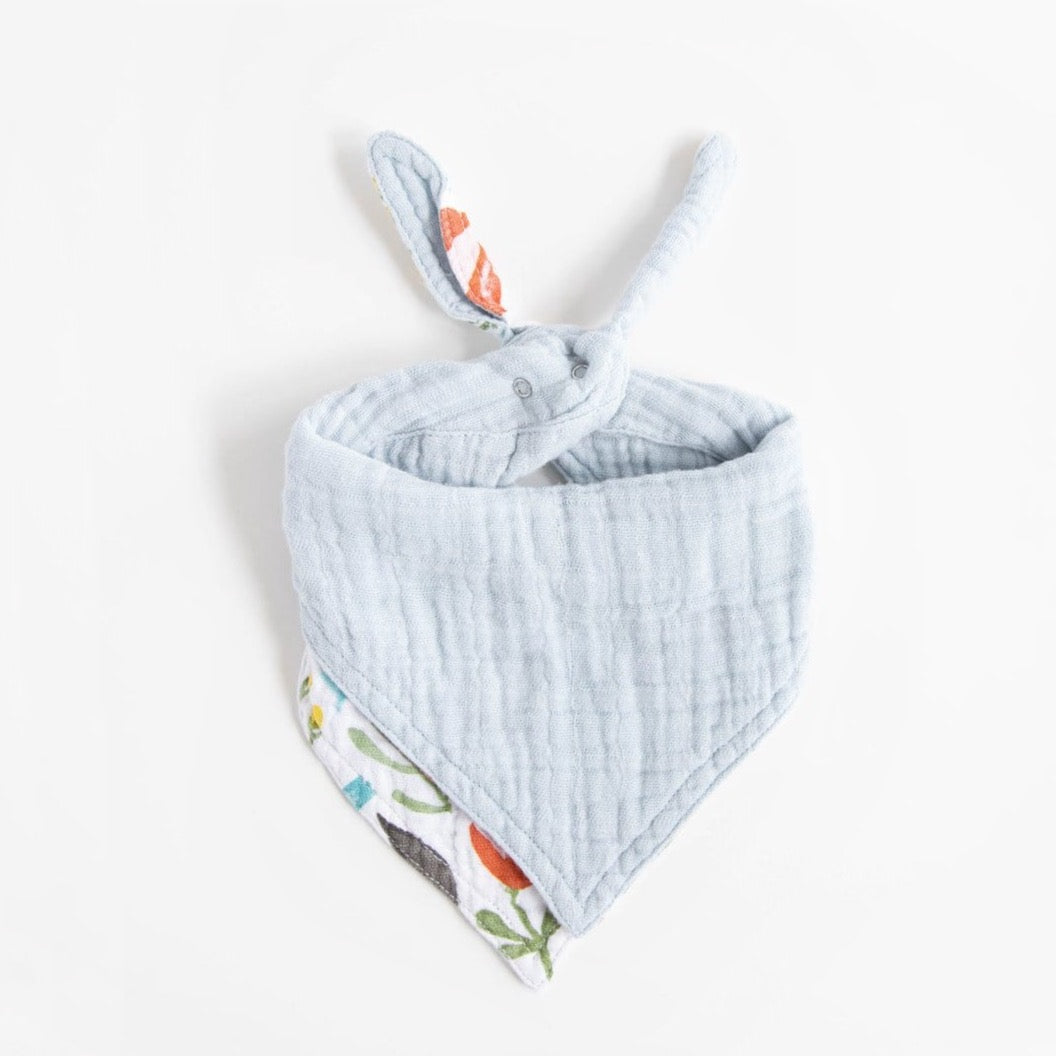 LITTLE UNICORN Accesorios bebé Babero reversible Bandana Muselina - Meadow