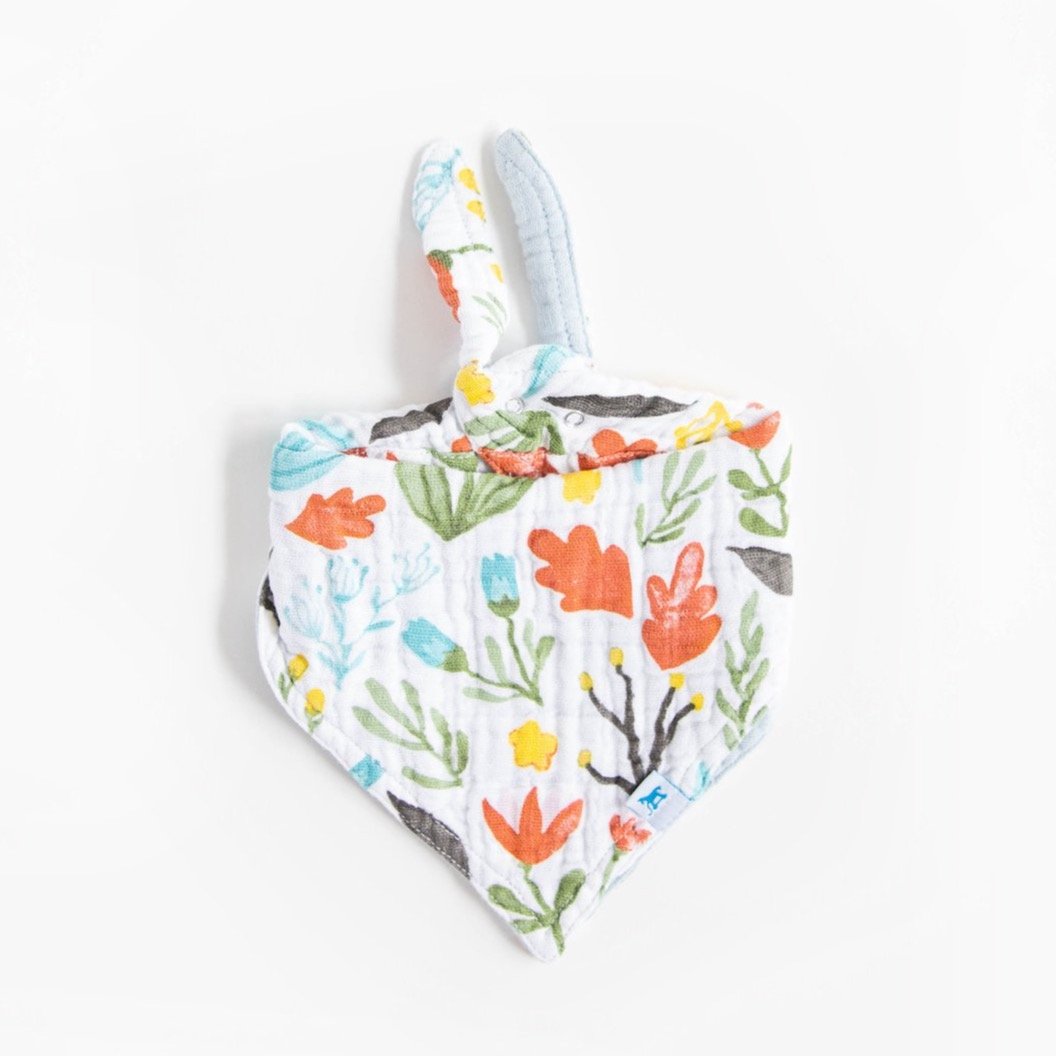 LITTLE UNICORN Accesorios bebé Babero reversible Bandana Muselina - Meadow