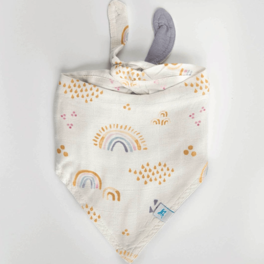 LITTLE UNICORN Accesorios bebé Babero reversible Bandana Muselina - Rainbow & Raindrops