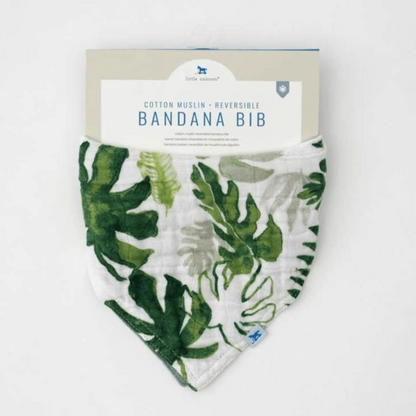 LITTLE UNICORN Accesorios bebé Babero reversible Bandana Muselina - Tropical Leaf
