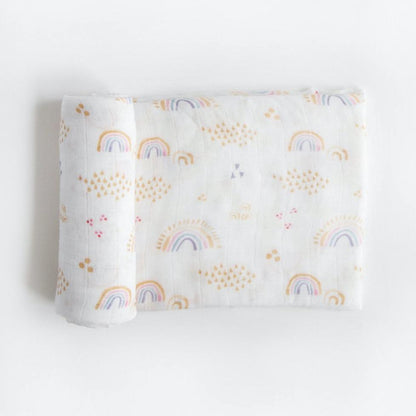 LITTLE UNICORN Accesorios bebé Manta Deluxe Swaddle Muselina - Rainbows & Raindrops UB0539