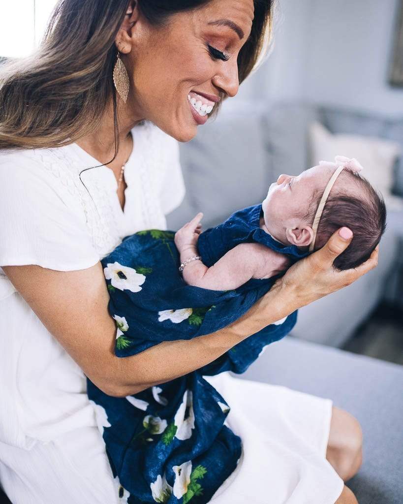 LITTLE UNICORN Accesorios bebé Manta Deluxe Swaddle Muselina - White Anemone UB0534