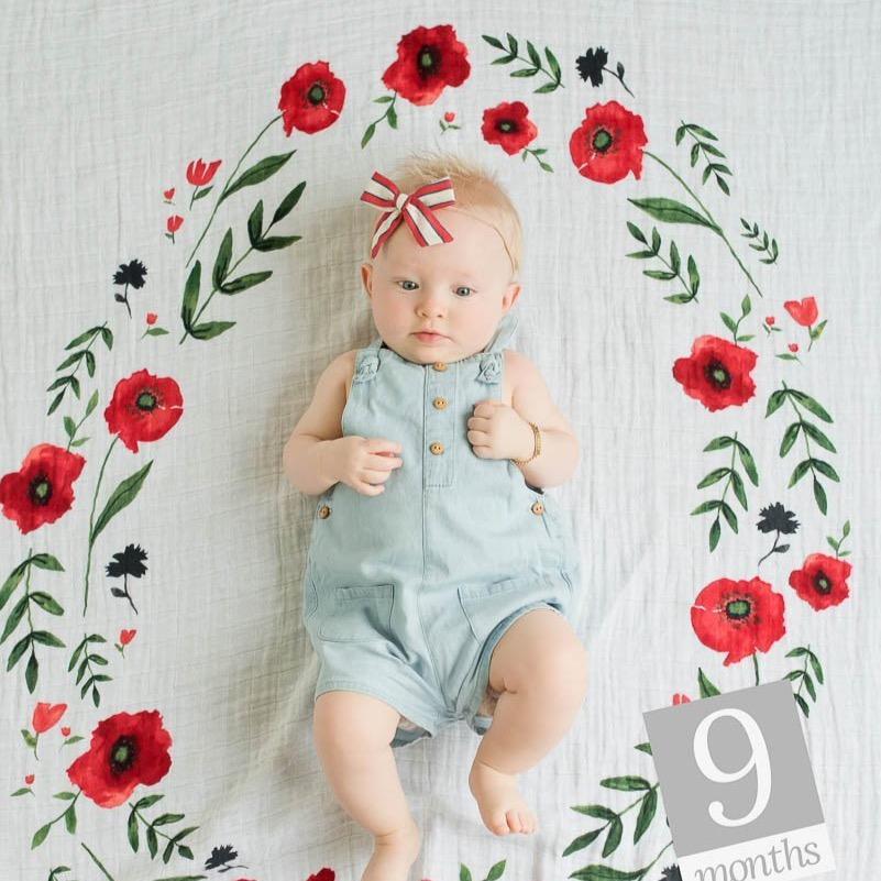 LITTLE UNICORN Accesorios bebé Manta fotográfica - Summer Poppy UB2000
