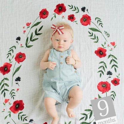 LITTLE UNICORN Accesorios bebé Manta fotográfica - Summer Poppy UB2000