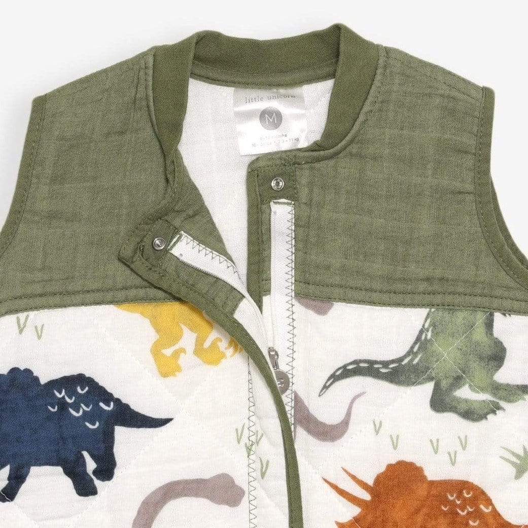 LITTLE UNICORN Capullos Saco de dormir acolchado de Muselina Mediano - Dino Friends UC0804M