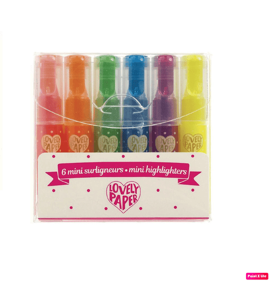 Lovely Paper Arte y Manualidades 6 lápices mini destacadores neon gel fluorescentes DD03757