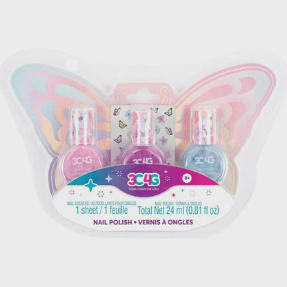 MAKE IT REAL Juegos de roles Trío de Esmaltes de Uñas de Mariposa MIR10043