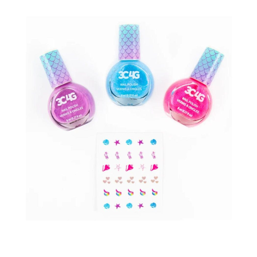 MAKE IT REAL Juegos de roles Trío de esmaltes para uñas con holograma de sirena MIR10016
