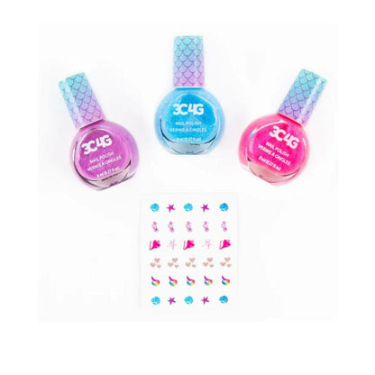 MAKE IT REAL Juegos de roles Trío de esmaltes para uñas con holograma de sirena MIR10016