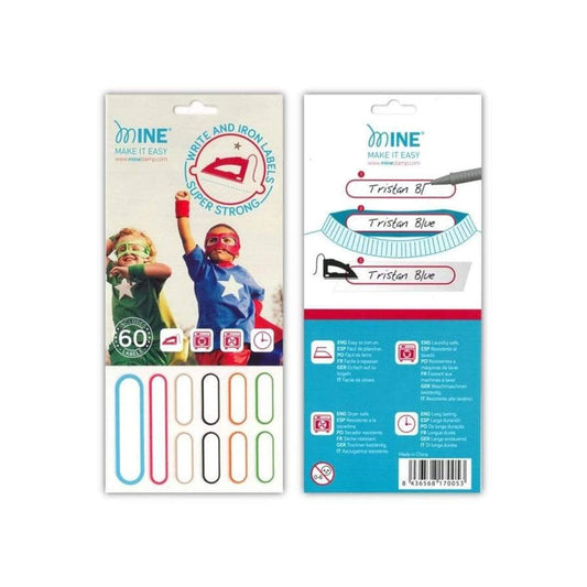 Mine Accesorios para Ropa Etiquetas para Ropa Escribir y Planchar Write and Iron (60 unidades) 70053