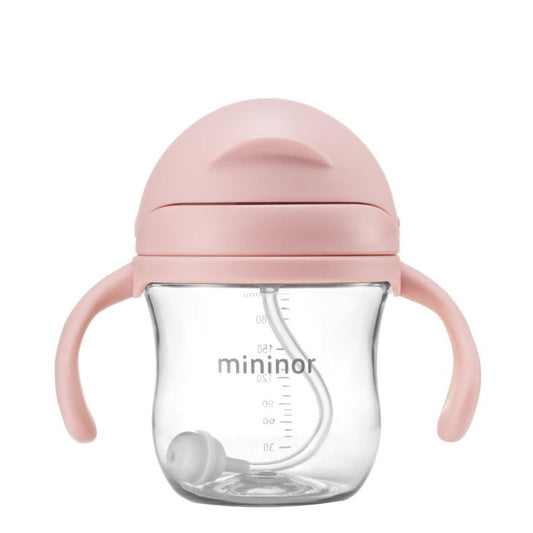 MININOR Alimentación Vaso Con Bombilla Mininor 220ml Rosado MN142