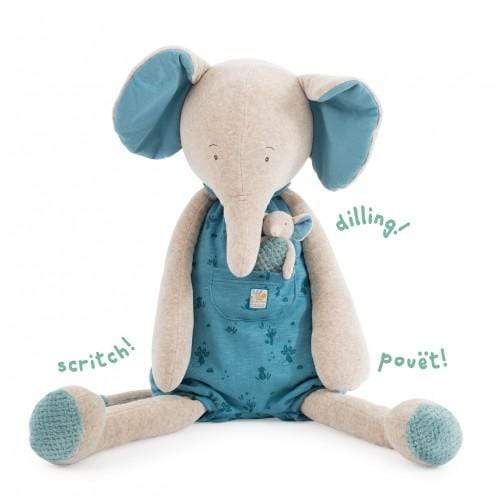 MOULIN ROTY Decoración Peluche Gigante 80 cm Elefante - Baobab 669027