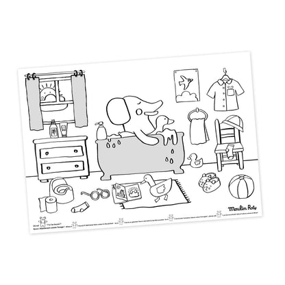 MOULIN ROTY Libro Actividades 40 individuales para colorear Popipop 661613