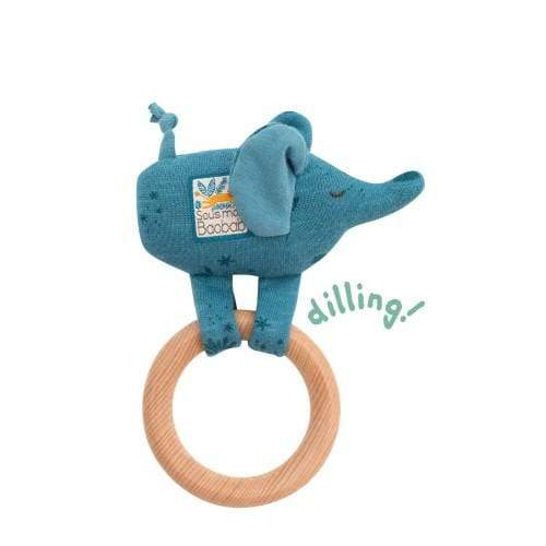 MOULIN ROTY Peluches Sonajero anilla madera Elefante - Baobab 669007