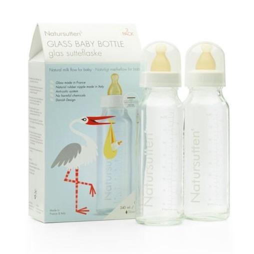 Natursutten Mamadera 2 mamaderas de vidrio 240 ml. MAMADERAS-2X-VIDRIO-240ML