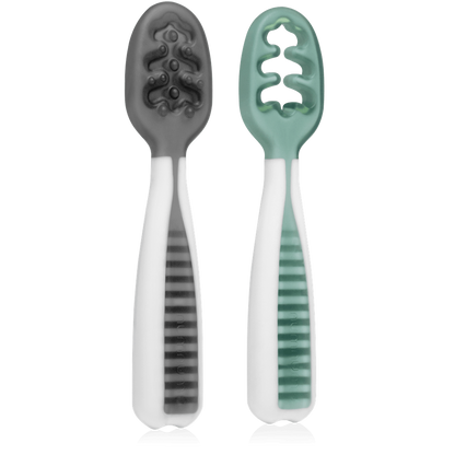 NUM NUM Cucharas aprendizaje verde y gris CUCHARAVERDE/GRIS
