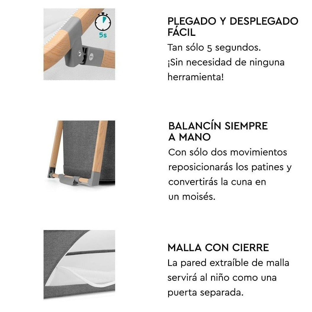 Pichintun Cuna Corral 4 En 1 Kinderkraft Grey KKLSOFIGR