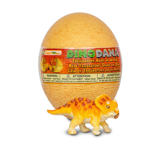 SAFARI Animales y Dinosaurios Coleccionables Baby Triceratops Con Huevo Dino Dana  Coleccionable