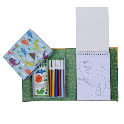 Tiger tribe Arte y Manualidades +3 Set Lápices y Láminas de Dinosaurios para Colorear 14-013