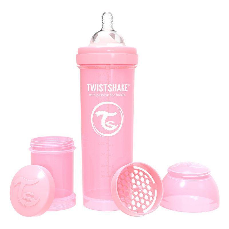 Twistshake Alimentación y Lactancia Copia de Mamadera anticólico de 330 ml. color gris pastel