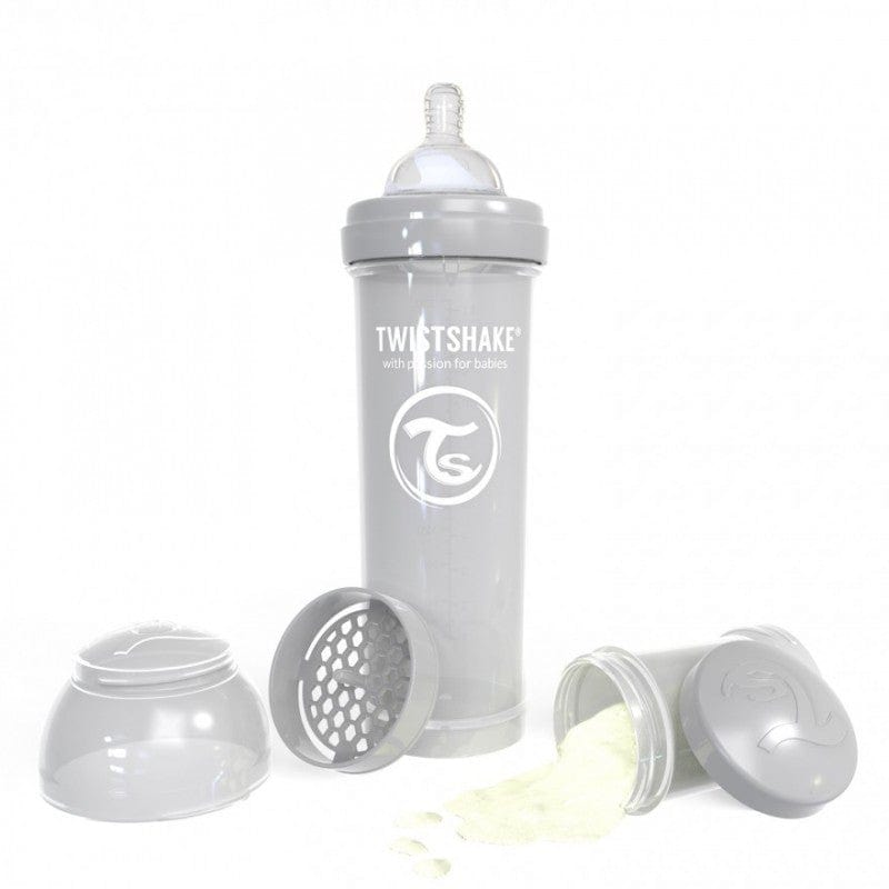 Twistshake Alimentación y Lactancia Mamadera anticatólico 260 ml. color gris pastel TS276